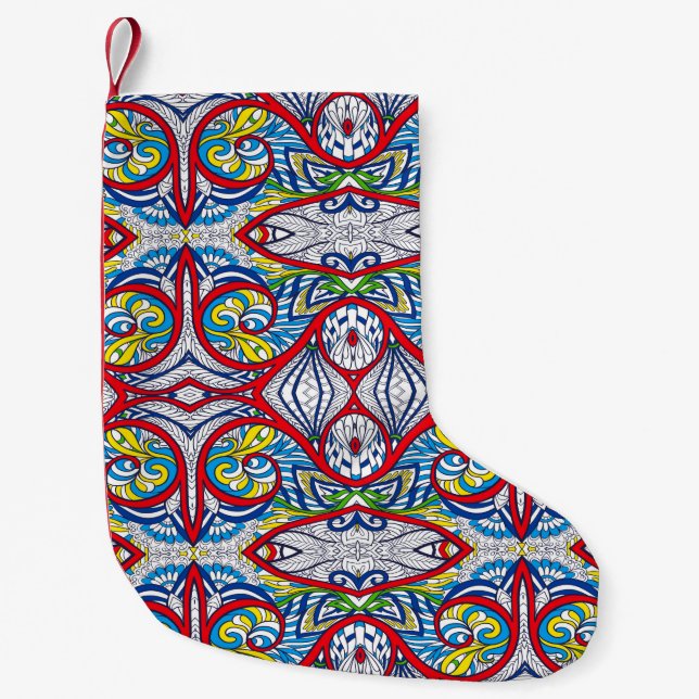 Petite Chaussette De Noël Ornamental Tribal Seamless pattern. Illustration.  (Devant)
