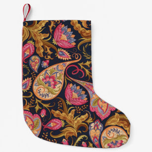 Petite Chaussette De Noël Ornate Paisley : Élégant Motif sans joint.