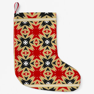 Petite Chaussette De Noël Ornement Avec Motif Géométrique Coloré, Soie Ne