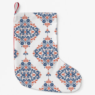 Petite Chaussette De Noël Ornement bleu orange : Vintage sans fil