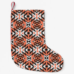 Petite Chaussette De Noël Ornement traditionnel en carreaux de style ethniqu