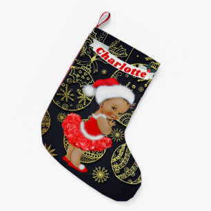 Petite Chaussette De Noël Ornements nommés ethniques d'or de bébé mignon 