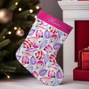 Petite Chaussette De Noël Ornements Rose Féminin Amusement Festif Personnali