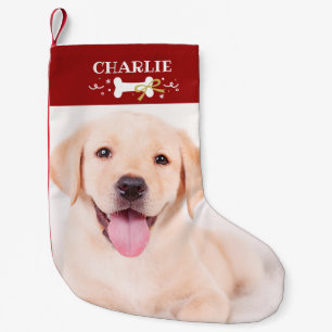 Petite Chaussette De Noël Os adorable personnalisé photo chien de compagnie