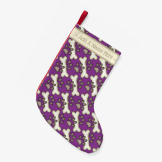 Petite Chaussette De Noël Os de chien et Pawprint