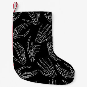 Petite Chaussette De Noël Os Tirés À La Main, Arrière - plan De Style De Gra