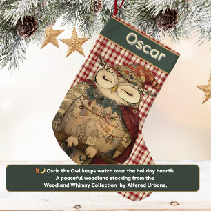 Petite Chaussette De Noël Osric le Hibou   Caprice de la Forêt 