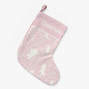 Petite Chaussette De Noël Où les choses sauvages rose modèle floral