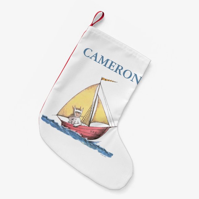 Petite Chaussette De Noël Où sont les choses sauvages | Ajouter Votre Nom (Devant (Accrochage))