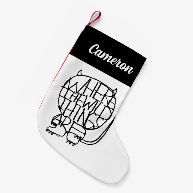 Petite Chaussette De Noël Où sont les choses sauvages | Ajouter Votre Nom (Devant (Accrochage))