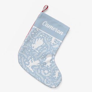 Petite Chaussette De Noël Où sont les choses sauvages motif floral bleu