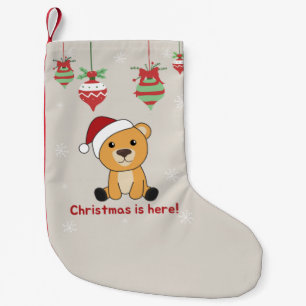 Petite Chaussette De Noël Ours colorés Joyeux Noël Animaux d'hiver Ours