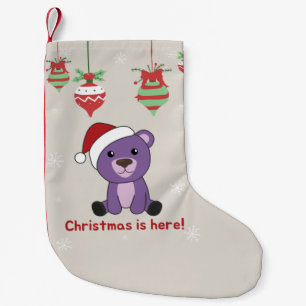 Petite Chaussette De Noël Ours colorés Joyeux Noël Animaux d'hiver Ours
