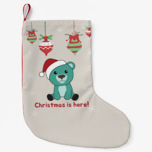Petite Chaussette De Noël Ours colorés Joyeux Noël Animaux d'hiver Ours