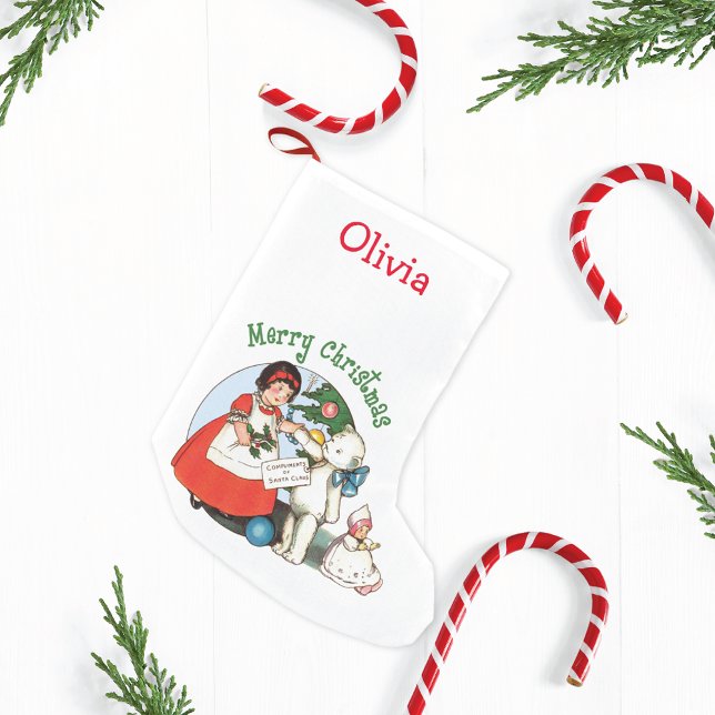 Petite Chaussette De Noël Ours en peluche vintage (Créateur téléchargé)