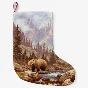 Petite Chaussette De Noël Ours grizzli dans les Rocheuses / AF-006bear, g