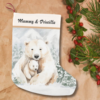 Petite Chaussette De Noël Ours polaire de Noël mignon parent et enfant