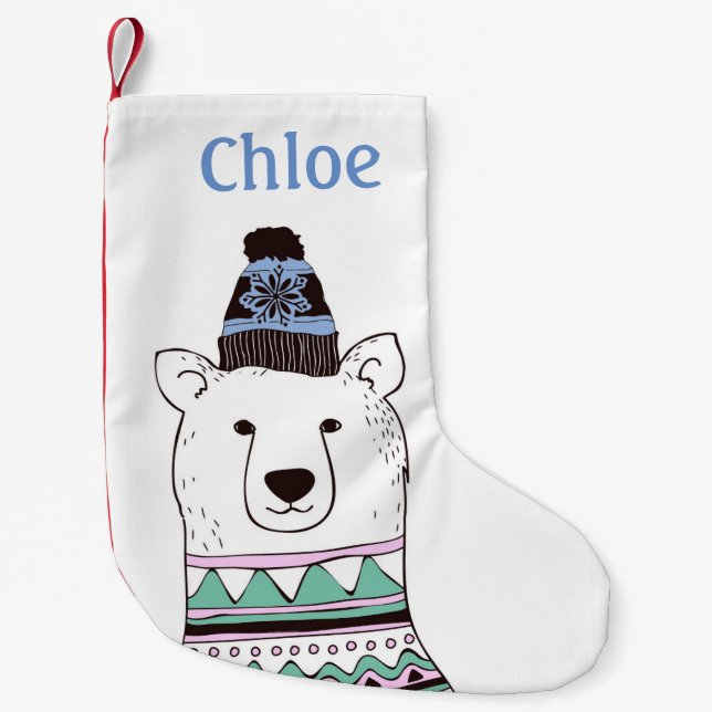 Petite Chaussette De Noël Ours polaire Noël Stocker (Devant)
