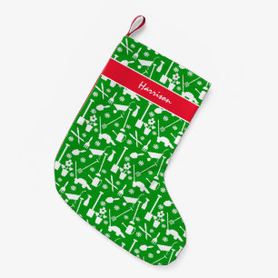 Petite Chaussette De Noël Outils De Jardinage Motif Rouge Vert Et Blanc