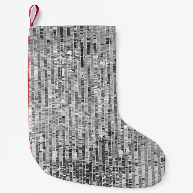 Petite Chaussette De Noël Paillettes en argent motif transparent (Devant)
