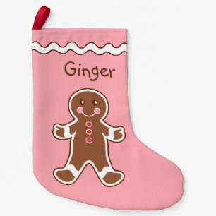 Petite Chaussette De Noël Pain d'épice rose