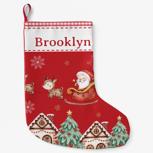 Petite Chaussette De Noël Pain d'épices du saint Père Noël (Devant)