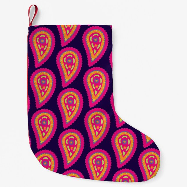 Petite Chaussette De Noël Paisley coloré (Devant)