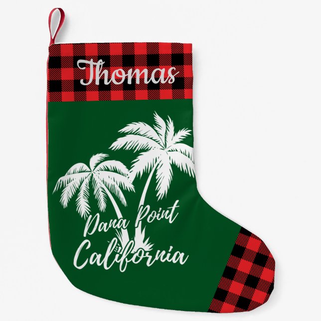 Petite Chaussette De Noël Palmiers personnalisés Dana Point California (Devant)