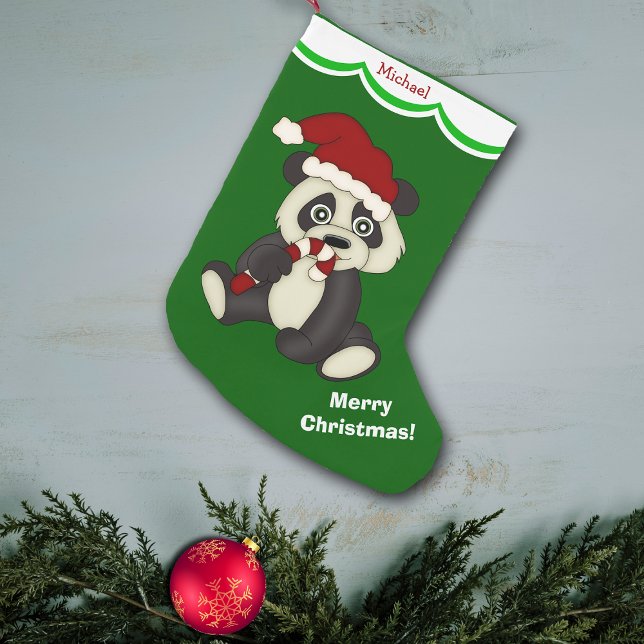 Petite Chaussette De Noël Panda Bear Joyeux Noël Personnalisé (Créateur téléchargé)