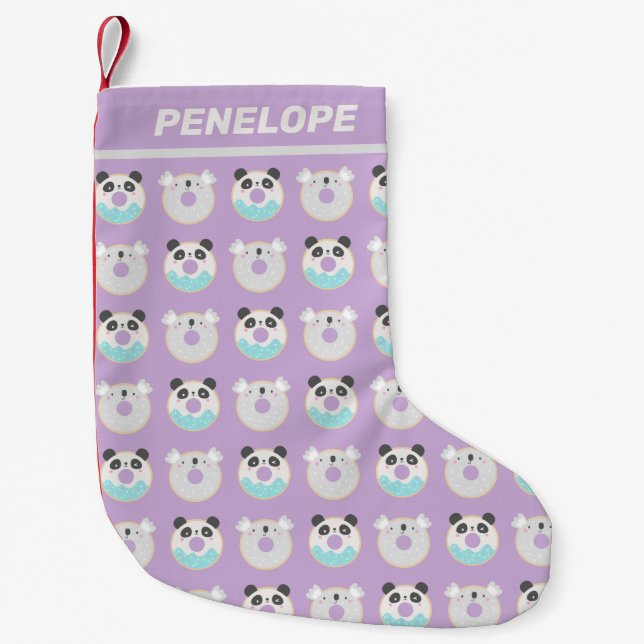 Petite Chaussette De Noël Panda Koala Kawaii Donut Motif personnalisé (Devant)