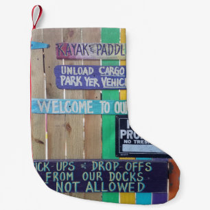 Petite Chaussette De Noël Panneau coloré Welcome Island Carribean
