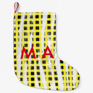 Petite Chaussette De Noël Panneau de contrôle Jaune Noir ajouter nom nom mon
