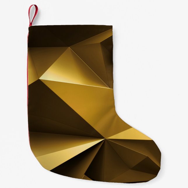 Petite Chaussette De Noël Panorama Abstrait en cristal d'or 3D (Devant)