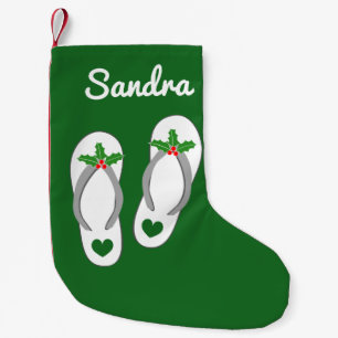 Petite Chaussette De Noël Pantoufles tropicales personnalisées de bascule
