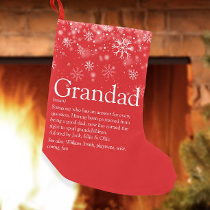 Petite Chaussette De Noël Papi Grand-père Définition Citation Vacances Neige