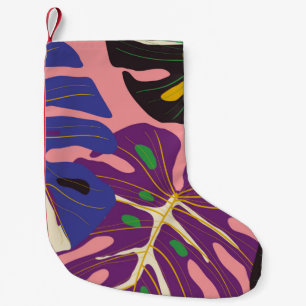 Petite Chaussette De Noël Papier peint art déco feuille de luxe. Arrière - p