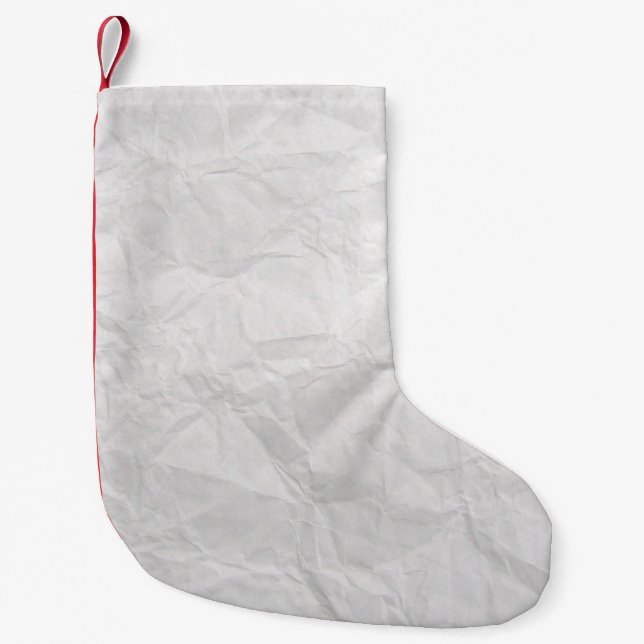 Petite Chaussette De Noël Papier ridé blanc texture mignonne (Devant)