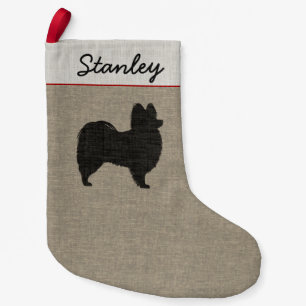 Petite Chaussette De Noël Papillon Chien Silhouette Fêtes Personnalisées Noë