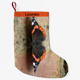 Petite Chaussette De Noël Papillon de l'amiral rouge - Stocker personnalisé