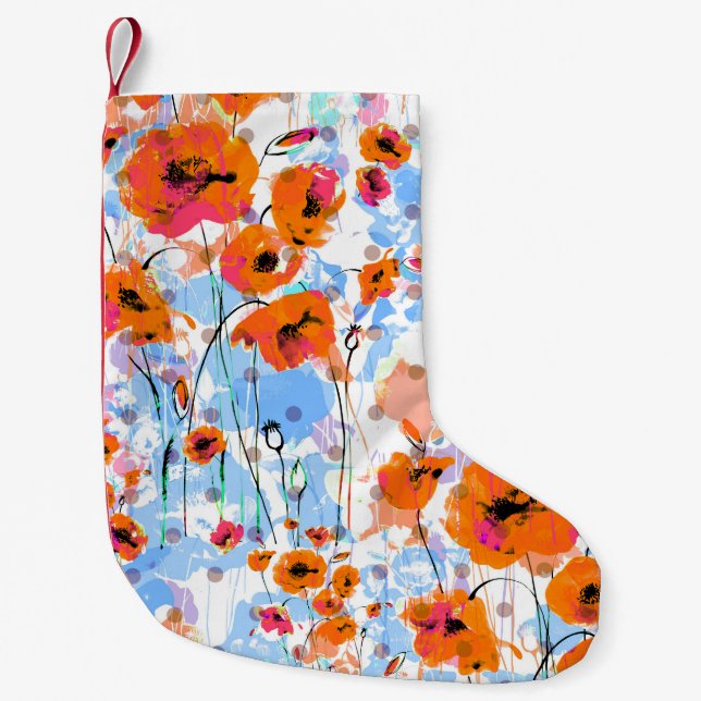 Petite Chaussette De Noël Papillons broyés : Texture florale Abstraite (Devant)
