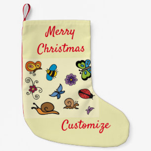 Petite Chaussette De Noël Papillons Escargots Insectes Thunder_Cove 