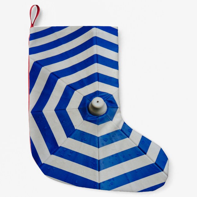 Petite Chaussette De Noël Parapluie rayé ouvert (Devant)