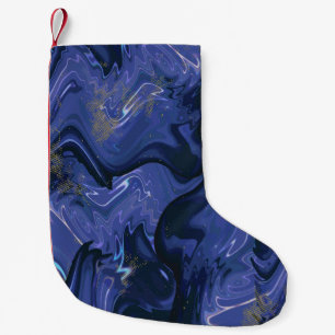 Petite Chaussette De Noël Parties scintillant bleue Galaxy Swirl Abstrait Mo