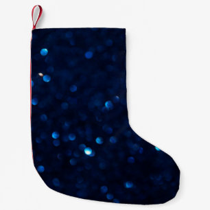Petite Chaussette De Noël Parties scintillant classique bleu lumières