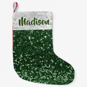 Petite Chaussette De Noël Parties scintillant de Noël Sequin Glam Green Pers
