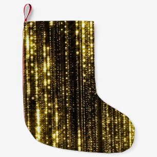 Petite Chaussette De Noël Parties scintillant d'or : Arrière - plan de parti