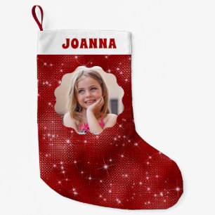 Petite Chaussette De Noël Parties scintillant Red Sparkle