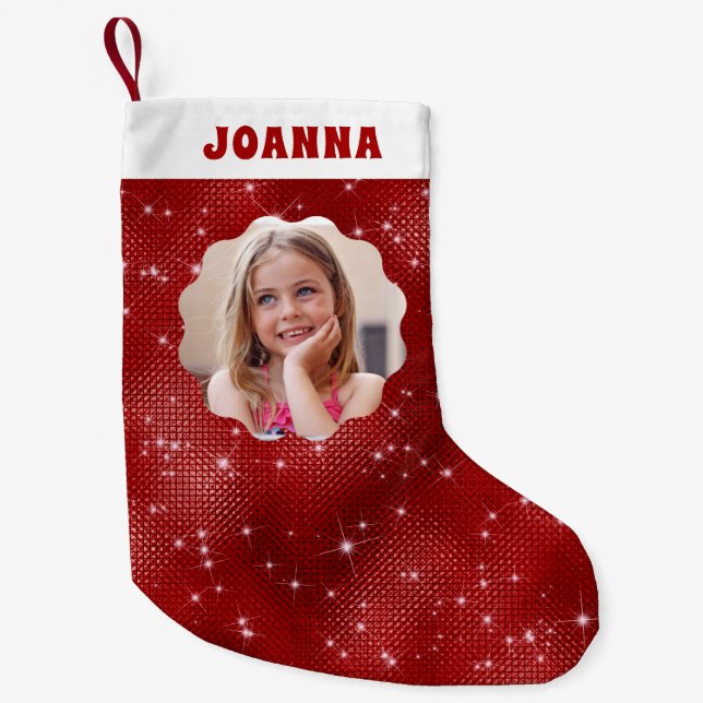 Petite Chaussette De Noël Parties scintillant Red Sparkle (Devant)