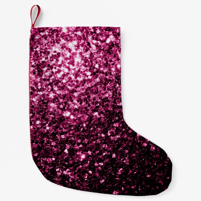Petite Chaussette De Noël Parties scintillant rose foncé brillant (Devant)