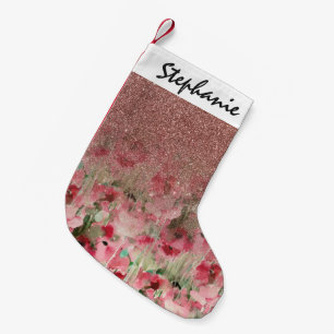 Petite Chaussette De Noël Parties scintillantes roses d'or de joli Faux sur